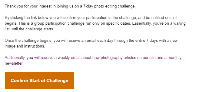 confirm start photo editing challenge screenshot